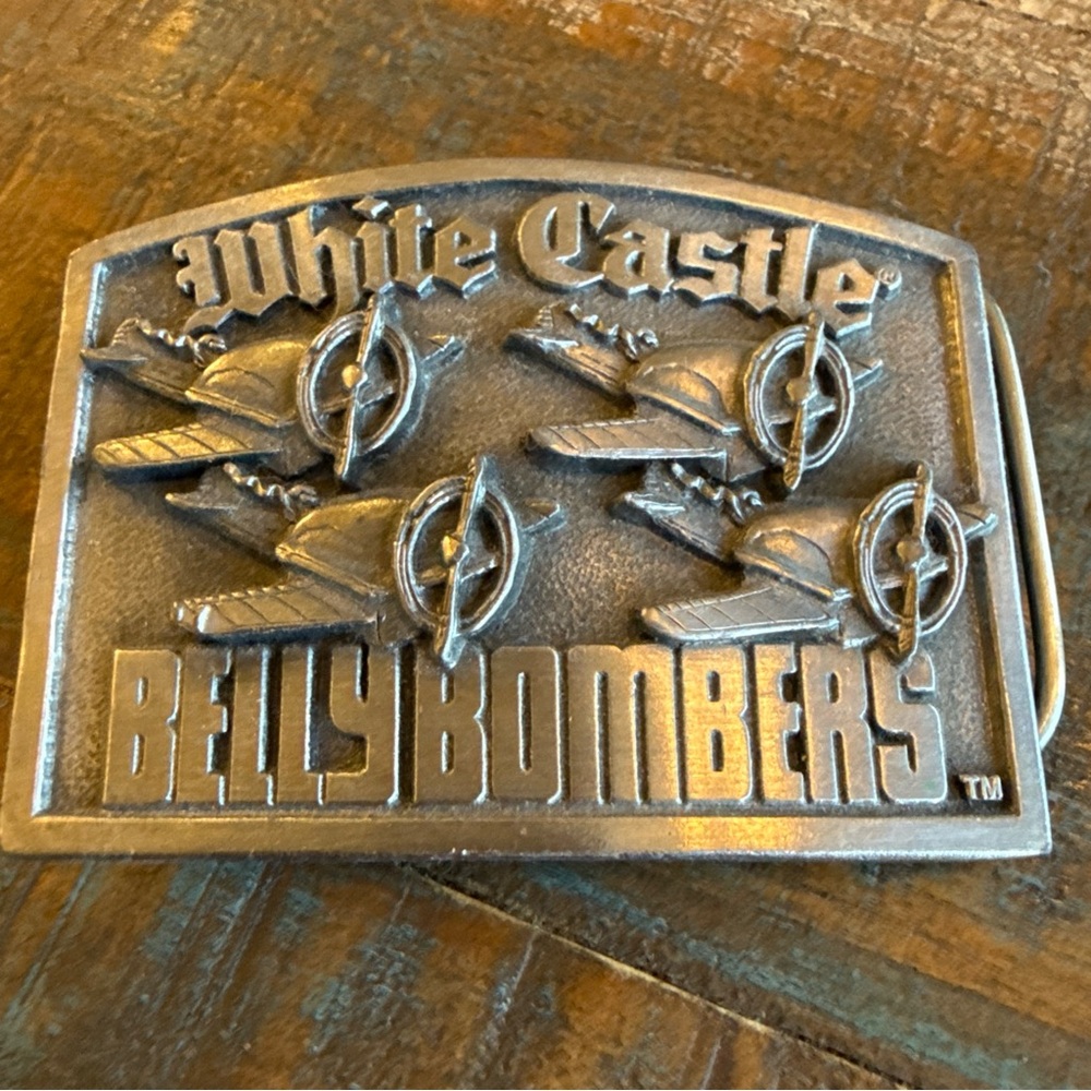 Vintage Belt Buckle White Castle Airplane Belly Bombers Sliders #199/1000 1992